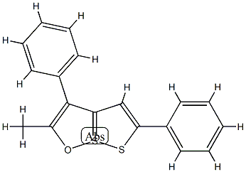 2-Methyl-3,5-diphenyl[1,2]dithiolo[1,5-b][1,2]oxathiole-7-SIV 结构式