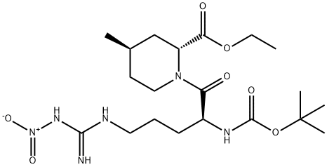 [2R-[1(S),2ALPHA,4BETA]]-1-[2-[[叔丁氧羰基]氨基]-5-[[亚氨基(硝基氨基)甲基]氨基]-1-氧代戊基]-4-甲基-2-哌啶甲酸乙酯,74874-07-0,结构式