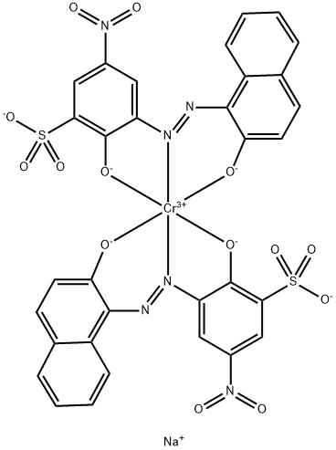 二[2-(羟基-KAPPA O)-3-[[2-(羟基-KAPPA O)-1-萘基]偶氮-KAPPA N1]-5-硝基苯磺酸酯合(3-)]铬酸三钠, 75199-06-3, 结构式