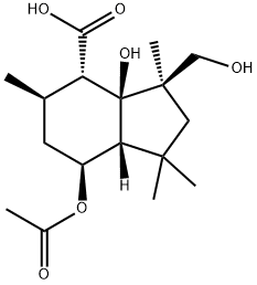 (3R,7aα)-オクタヒドロ-7α-アセトキシ-3aα-ヒドロキシ-3α-(ヒドロキシメチル)-1,1,3,5α-テトラメチル-1H-インデン-4β-カルボン酸 化学構造式