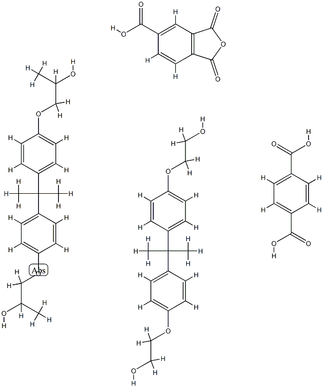 1,4-Benzenedicarboxylic acid, polymer with 1,3-dihydro-1,3-dioxo-5-isobenzofurancarboxylic acid, 2,2'-[(1-methylethylidene)bis(4,1-phenyleneoxy)]bis[ethanol] and 1,1'-[(1-methylethylidene)bis(4,1-phenyleneoxy)]bis[2-propanol]|1,4-苯二甲酸与1,3-二氢-1,3-二氧代-5-异苯并呋喃甲酸、2,2'-[(1-甲基亚乙基)双(4,1-亚苯基氧基)]双(乙醇)和1,1'-[(1-甲基亚乙基)双(4,1-亚苯基氧基)]双(2-丙醇)的聚合物