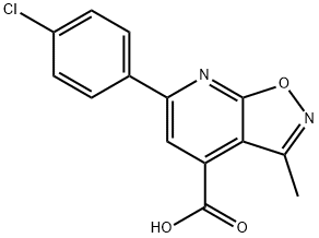 6-(4-氯苯基)-3-甲基-[1,2]噁唑并[5,4-B]吡啶-4-羧酸, 753468-45-0, 结构式