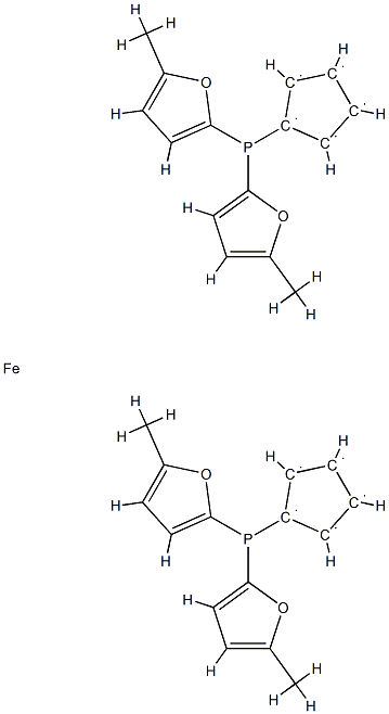 1,1'-Bis[bis(5-Methyl-2-furanyl) phosphino]ferrocene, 98% HiersoPHOS-3 Struktur