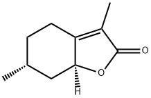 3,6β-ジメチル-5,6,7,7aβ-テトラヒドロベンゾフラン-2(4H)-オン 化学構造式