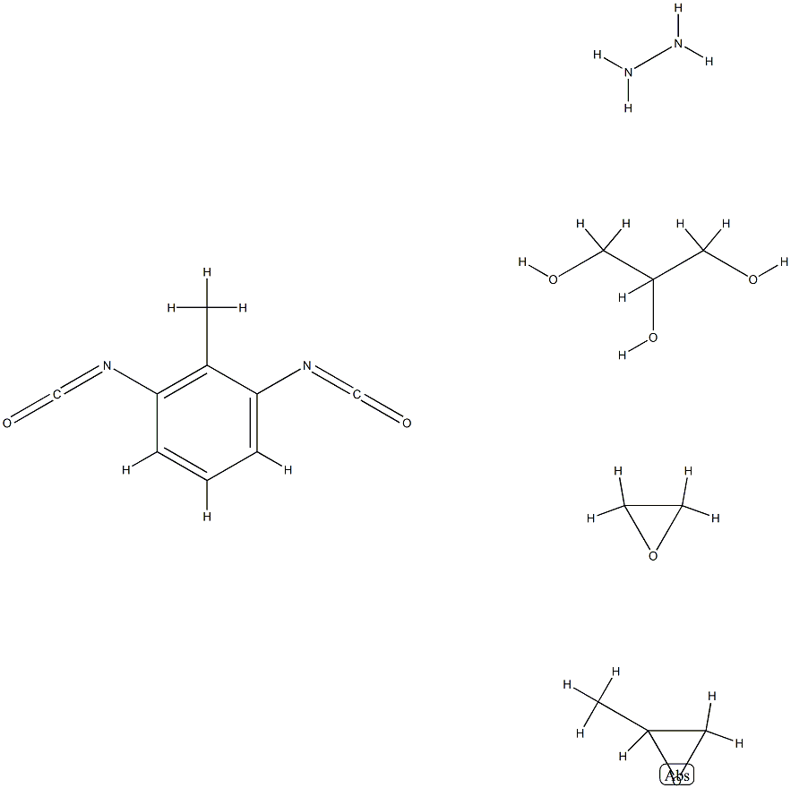 1,2,3-丙三醇与1,3-二异氰酸根合甲苯、肼、甲基环氧乙烷和环氧乙烷的聚合物, 75790-74-8, 结构式