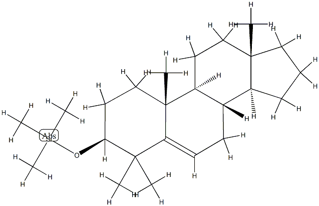 [(4,4-Dimethylandrost-5-en-3β-yl)oxy]trimethylsilane,7604-81-1,结构式