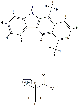 Propanoic acid, 2-hydroxy-, compd. with 1,5-dimethyl-6H-pyrido(4,3-b)c arbazole (1:1) Struktur