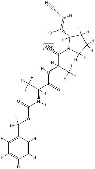 benzyloxycarbonylalanyl-alanyl-proline diazomethyl ketone Struktur