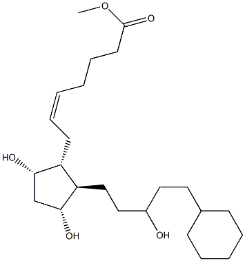 18,19,20-trinor-17-cyclohexyl-13,14-dehydroprostaglandin F2alpha methyl ester 结构式