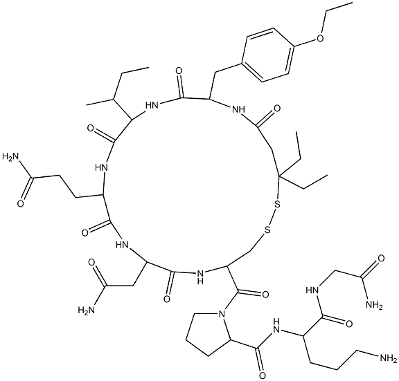 vasotocin, 1-(beta-mercapto-beta,beta-diethylpropionic acid)-(OEt-Tyr)(2)-Orn(8)- Structure