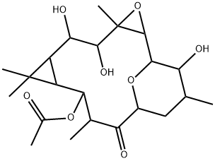 7-アセチルオキシ-1a,3,4,7,7a,8,8a,9,10,10a-デカヒドロ-2,9,10-トリヒドロキシ-3,6,8,8,10a-ペンタメチル-1b,4a-エポキシ-2H-シクロペンタ[3,4]シクロプロパ[8,9]シクロウンデカ[1,2-b]オキシレン-5(6H)-オン 化学構造式