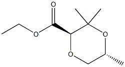 1,4-Dioxane-2-carboxylicacid,3,3,5-trimethyl-,ethylester,(2R,5R)-rel-(9CI) Structure