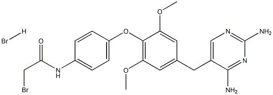 2,4-diamino-5-((3,5-dimethoxy-4-(4-bromoacetamidophenoxy)benzyl)pyrimidine) 化学構造式