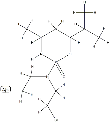 N,N-bis(2-chloroethyl)-4-methyl-2-oxo-6-propan-2-yl-1-oxa-3-aza-2$l^{5 }-phosphacyclohexan-2-amine 结构式