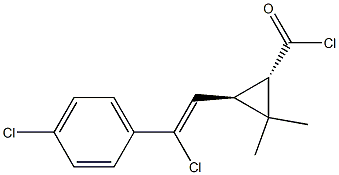 [1alpha,3beta(Z)]-(±)-3-[2-chloro-2-(4-chlorophenyl)vinyl]-2,2-dimethylcyclopropanecarbonyl chloride Structure