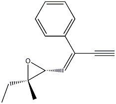 Oxirane, 2-ethyl-2-methyl-3-[(1E)-2-phenyl-1-buten-3-ynyl]-, (2R,3S)-rel- (9CI) Structure