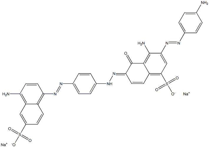 disodium 4-amino-3-[(4-aminophenyl)azo]-6-[[4-[[4-amino-6(or 7)-sulphonatonaphthyl]azo]phenyl]azo]-5-hydroxynaphthalene-1-sulphonate Struktur