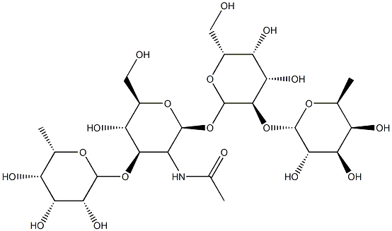 80035-27-4 O-alpha fucopyranosyl-(1-2)-O-beta-galactopyranosyl-(1-3)-O-(alpha-fucopyranosyl)-(1-4)-2-acetamido-2-deoxy-glucopyranose