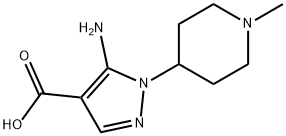 1H-Pyrazole-4-carboxylicacid,5-amino-1-(1-methyl-4-piperidinyl)-(9CI) Structure