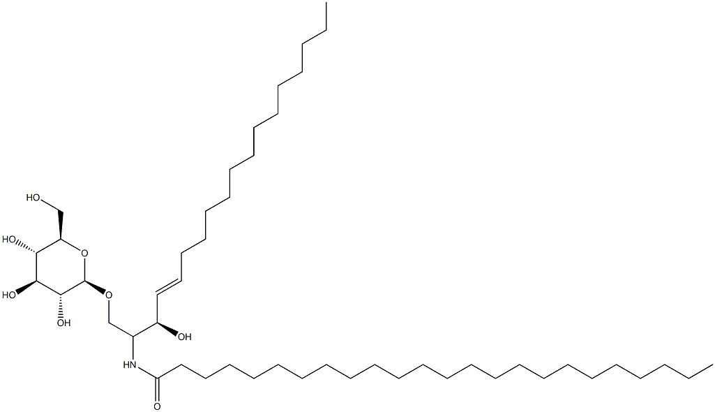 1-O-(β-D-Glucopyranosyl)-N-tetracosanoylsphingosine Struktur