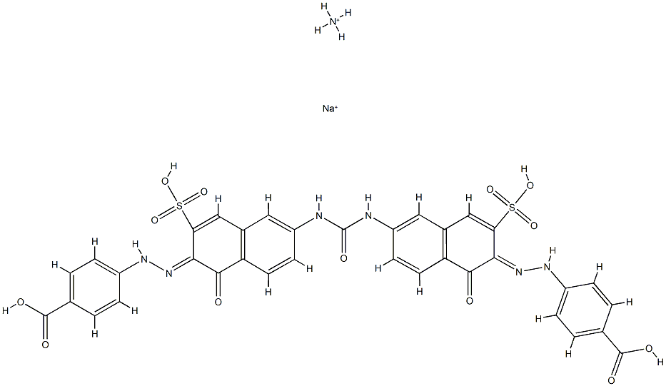 4,4'-[carbonylbis[imino(1-hydroxynaphthalene-6,2-diyl-3-sulpho)azo]]bis(benzoic) acid, ammoniumsodium salt Structure