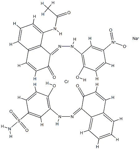 sodium [4-hydroxy-3-[(2-hydroxy-1-naphthyl)azo]benzenesulphonamidato(2-)][N-[7-hydroxy-8-[(2-hydroxy-5-nitrophenyl)azo]-1-naphthyl]acetamidato(2-)]chromate(1-) Structure