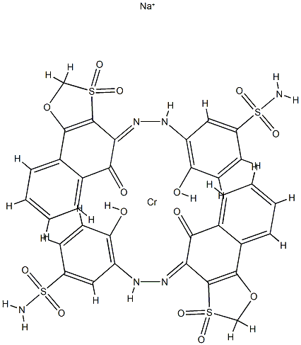 sodium bis[4-hydroxy-3-[(5-hydroxynaphth[2,1-d]-1,3-oxathiol-4-yl)azo]benzenesulphonamide S,S-dioxidato(2-)]chromate (1:1) Structure