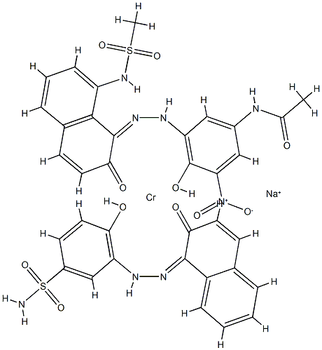 sodium [N-[4-hydroxy-3-[[2-hydroxy-8-(mesylamino)-1-naphthyl]azo]-5-nitrophenyl]acetamidato(2-)][4-hydroxy-3-[(2-hydroxy-1-naphthyl)azo]benzenesulphonamidato(2-)]chromate(1-) Structure