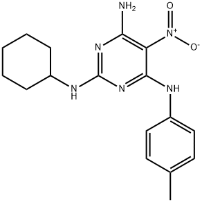 N~2~-cyclohexyl-N~4~-(4-methylphenyl)-5-nitropyrimidine-2,4,6-triamine,836626-53-0,结构式