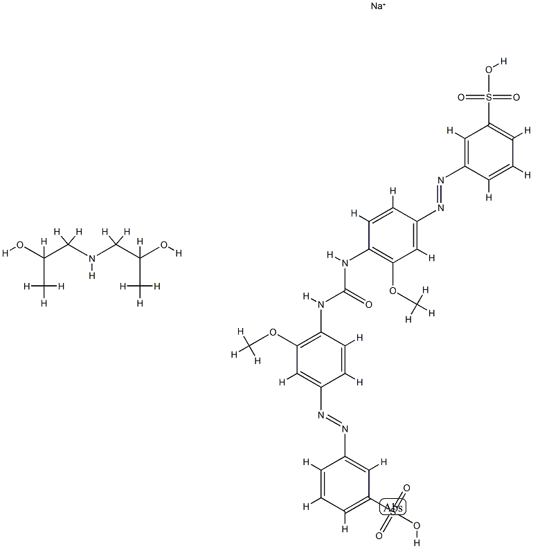 83763-72-8 m,m'-[carbonylbis[imino(3-methoxy-p-phenylene)azo]]bis(benzenesulphonic) acid, sodium salt, compound with 1,1'-iminodi(propan-2-ol)