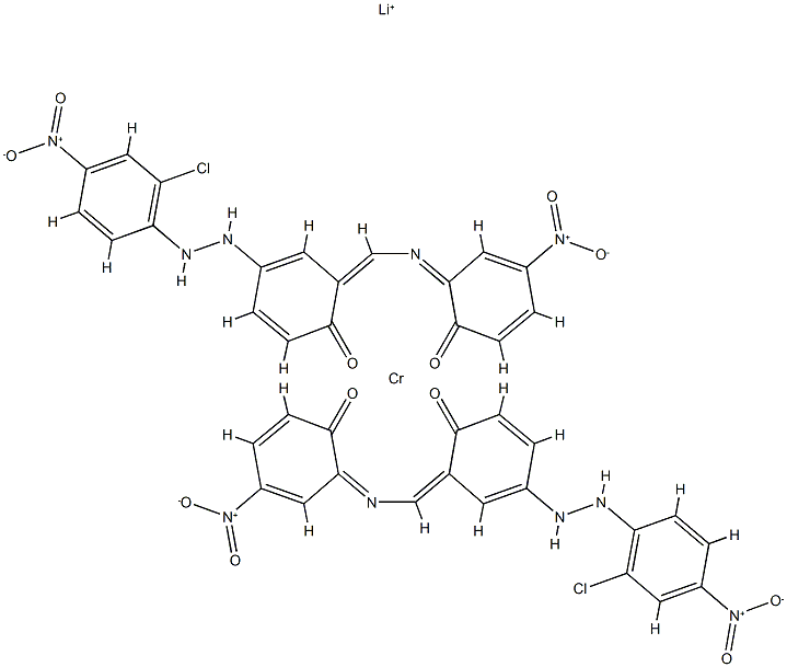 lithium bis[4-[(2-chloro-4-nitrophenyl)azo]-2-[[(2-hydroxy-5-nitrophenyl)imino]methyl]phenolato(2-)]chromate(1-) Structure