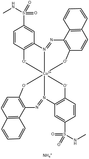 ammonium bis[4-hydroxy-3-[(2-hydroxy-1-naphthyl)azo]-N-methylbenzenesulphonamidato(2-)]cobaltate(1-) Struktur