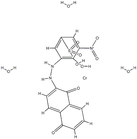 triaqua[3-[(1,5-dihydroxy-2-naphthyl)azo]-4-hydroxy-5-nitrobenzene-1-sulphonato(3-)]chromium 结构式