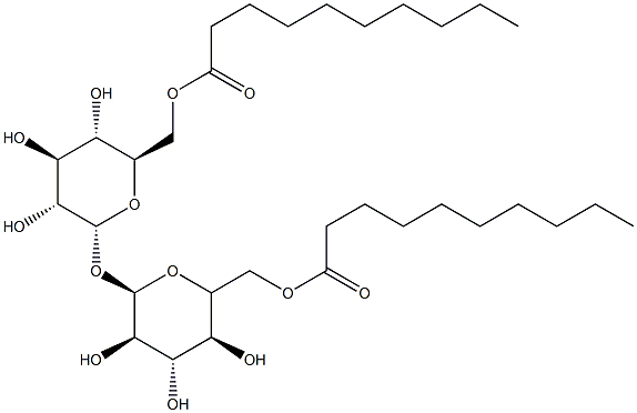 6-O-デカノイル-α-D-グルコピラノシル6-O-デカノイル-α-D-グルコピラノシド 化学構造式