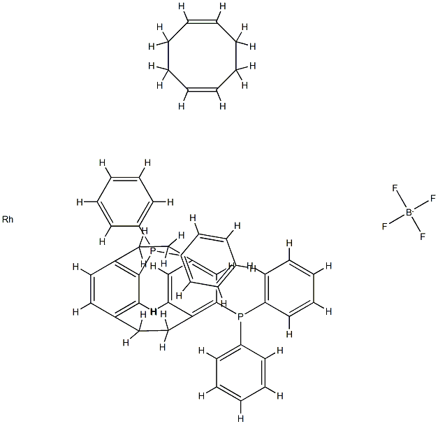 (R)-(-)-4,12-双(二苯基膦基)[2.2]对环芳烷(1,5环辛二烯)铑(I)四氟硼酸盐, 849950-56-7, 结构式