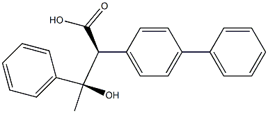 alpha-(1-Hydroxy-1-phenylethyl)-biphenylacetic acid, (R',S')-(+)- Structure