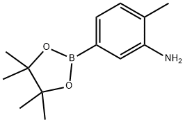 3-氨基-4-甲基苯硼酸频呢醇酯, 850689-28-0, 结构式