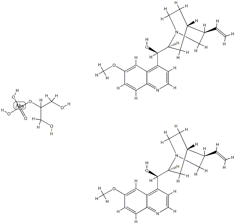 (8alpha,9R)-6'-methoxycinchonan-9-ol, compound with 2-hydroxy-1-(hydroxymethyl)ethyl dihydrogen phosphate (2:1) 结构式