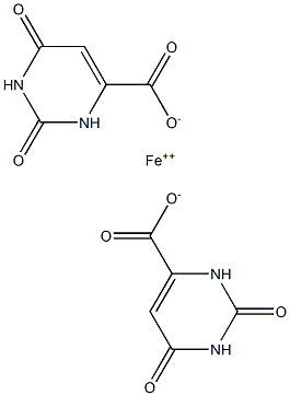 bis(1,2,3,6-tetrahydro-2,6-dioxopyrimidine-4-carboxylato-N3,O4)iron Structure