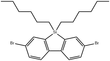 2,7-Dibromo-9,9'-dihexyl-9H-9-dibenzosilole Struktur