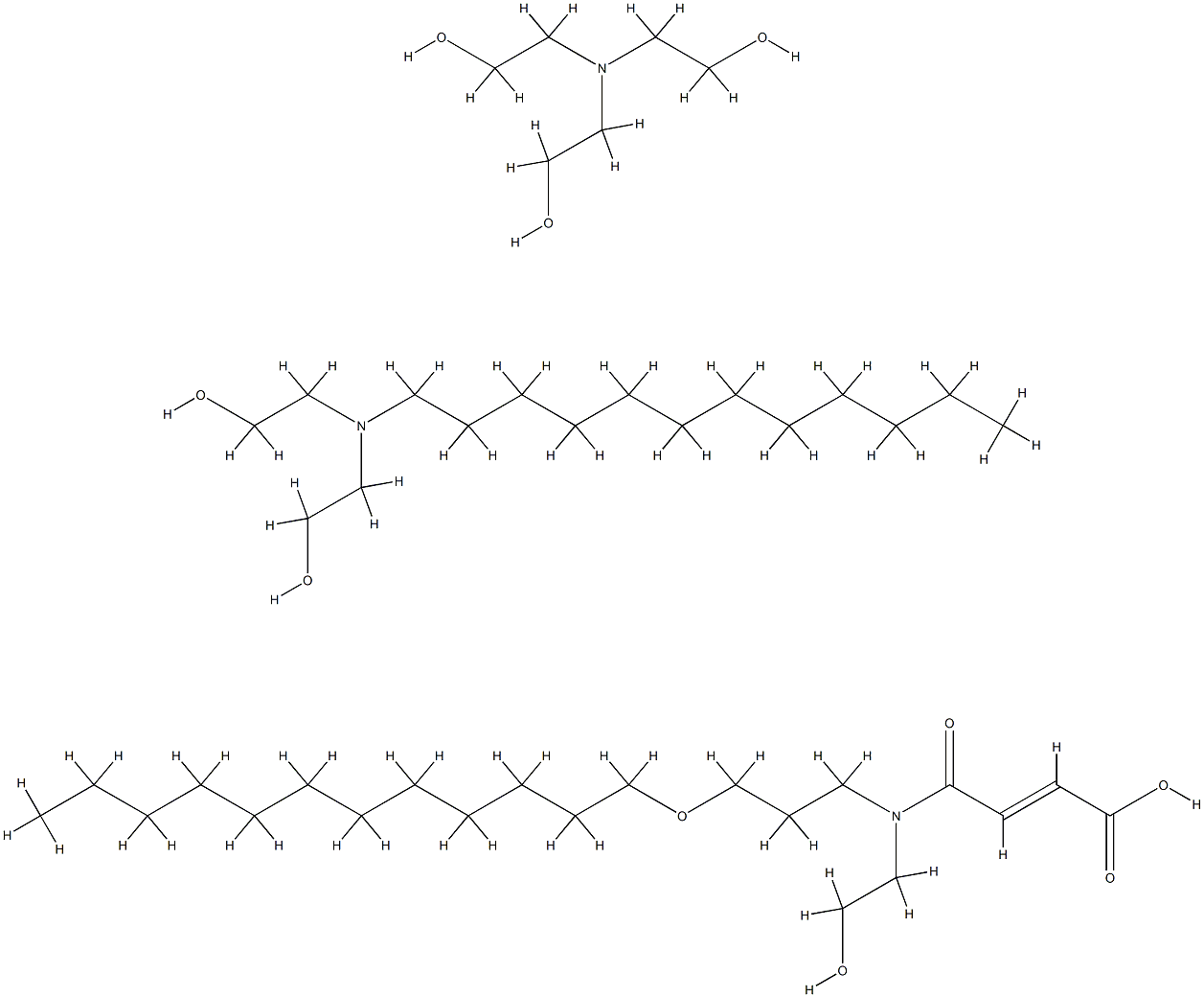 4-[[3-(dodecyloxy)propyl](2-hydroxyethyl)amino]-4-oxobut-2-enoic acid, compound with 2,2'-(dodecylimino)diethanol and 2,2',2''-nitrilotriethanol Structure