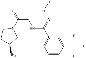 (S)-N-(2-(3-氨基吡咯烷-1-基)-2-氧代乙基)-3-(三氟甲基)苯甲酰胺盐酸盐,857651-01-5,结构式