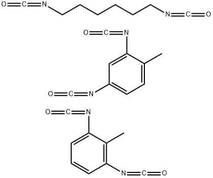 Benzene, 1,3-diisocyanato-2-methyl-, polymer with 1,6-diisocyanatohexane and 2,4-diisocyanato-1-methylbenzene Struktur