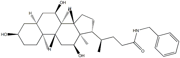 3α,7α,12α-Trihydroxy-N-benzyl-5β-cholan-24-amide 结构式