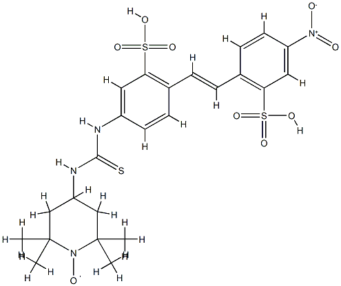 N-4-(2,2,6,6-tetramethyl-1-oxyl)piperidinyl-N'-4-(4'-nitro-2,2'-stilbenedisulfonic acid)thiourea 结构式