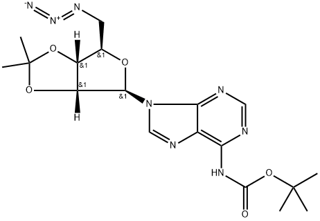 5'-Azido-5'-deoxy-N-[(1,1-dimethylethoxy)carbonyl]-2',3'-O-(1-methylethylidene)adenosine Struktur