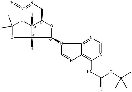 5'-Azido-5'-deoxy-N-[(1,1-dimethylethoxy)carbonyl]-2',3'-O-(1-methylethylidene)adenosine Structure