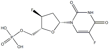 5-fluoro-(2',3')-dideoxy-3'-fluorouridine 5'-phosphate,87395-48-0,结构式