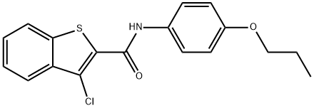 3-chloro-N-(4-propoxyphenyl)-1-benzothiophene-2-carboxamide 结构式