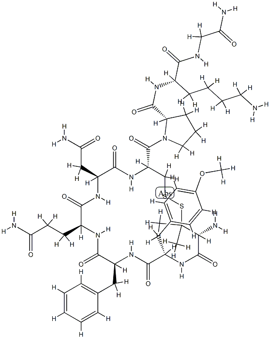 vasopressin, 1-penicillamine-2-O-meTyr-8-Lys- Structure